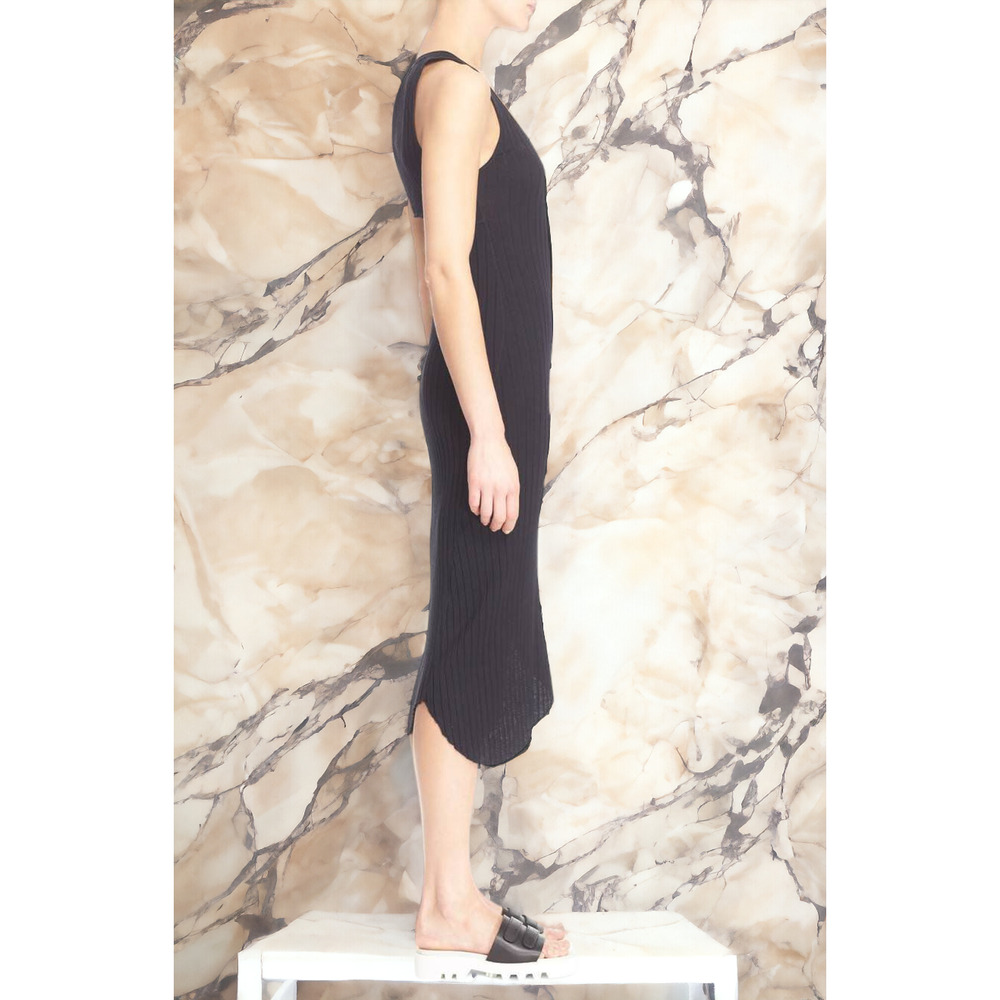 NWT rag & bone Rib Tank Midi Dress Jersey Open Back Black Offers Stretch XS. - Picture 2 of 6